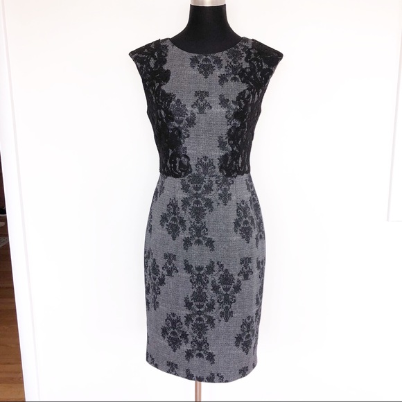 Adrianna Papell Dresses & Skirts - Adrianna Papell Black Grey Cocktail Evening Dress